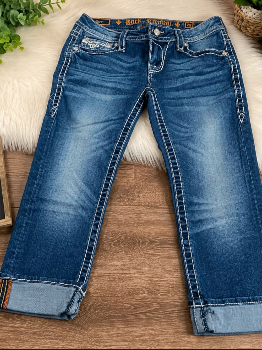 Rock Revival Blue Denim Capris